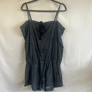 Seven 7 Denim Romper Womens Size Large Cotton Adjustable Straps Fesitval Summer